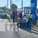Managua: Motorizada se lleva la peor parte de un accidente en Crtra. a Masaya Foto: Accidente de tránsito en Carretera a Masaya, jurisdicción Managua / TN8