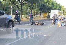 Foto: Accidente con joven lesionada en Carretera Norte, Managua / TN8