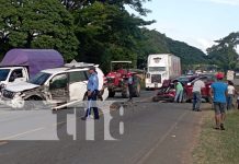 Triple accidente de tránsito en el sector de El Manchón, Nandaime Foto: Fuerte accidente en el sector de El Manchón, Nandaime / TN8