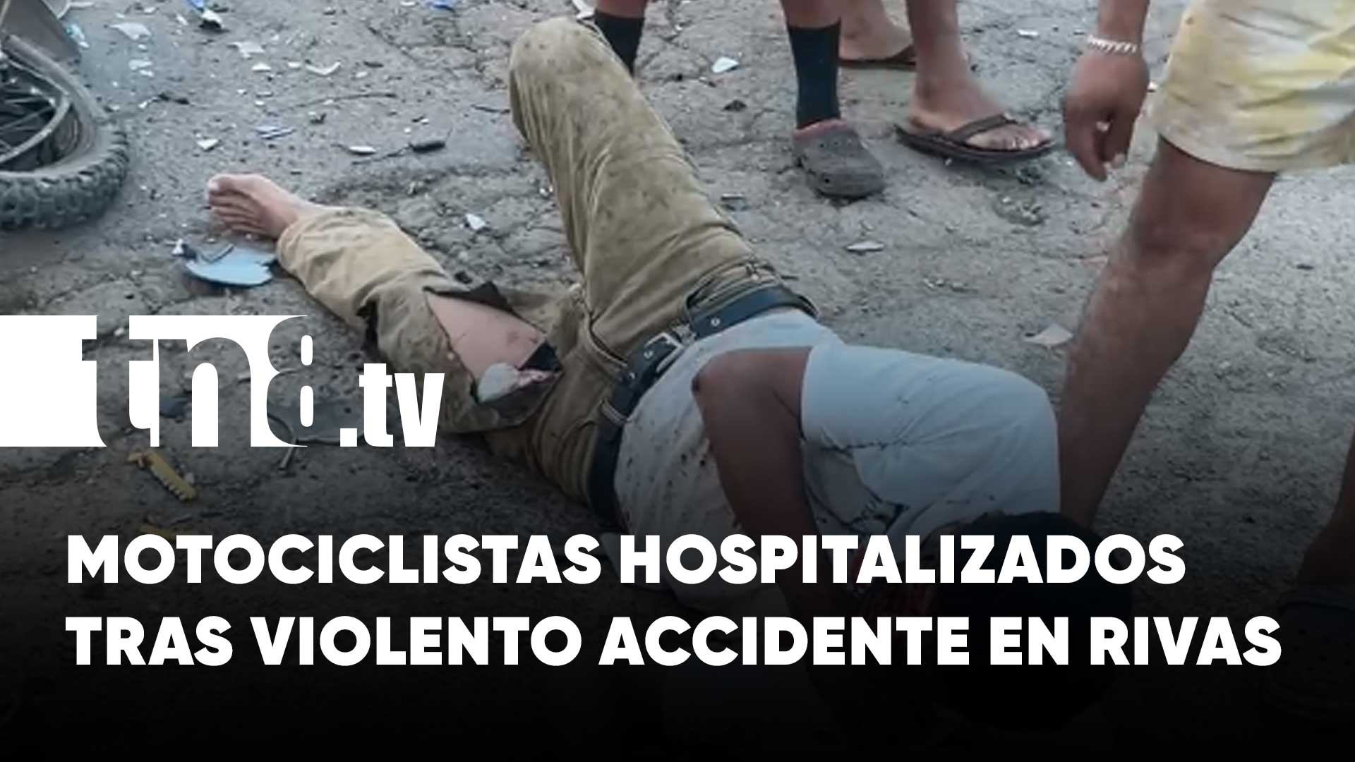 Tres motociclistas hospitalizados tras choque frontal en Rivas | TN8.ni
