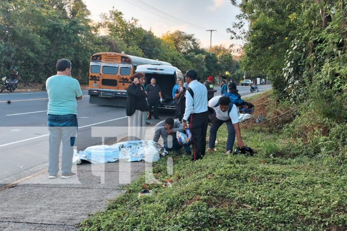 Foto: Accidente en el km 16 de la Carretera Panamericana Sur, Managua/TN8