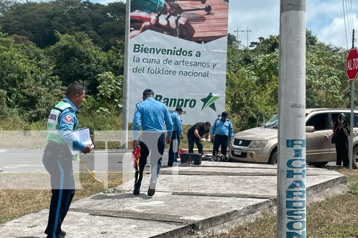 Foto: Impacto fatal cobra la vida de un motorizado en la bajada de El Coyotepe / TN8
