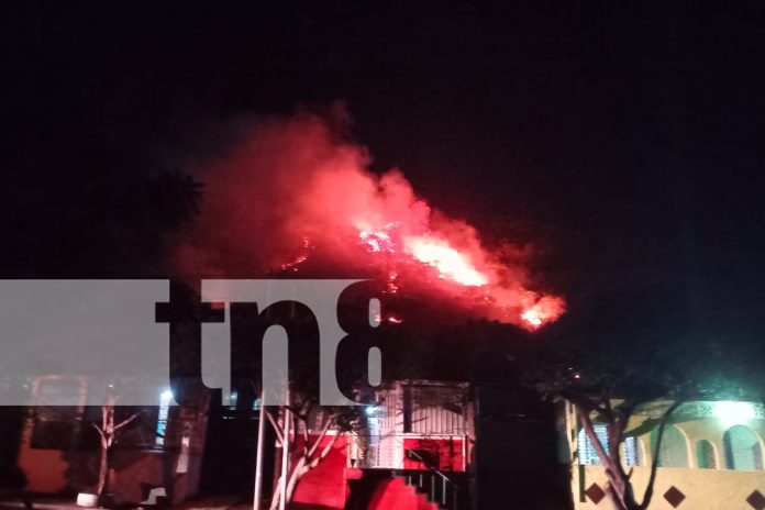Foto: Fuerte incendio forestal en Managua/TN8