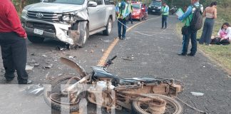 Foto: Motociclista en estado crítico tras accidente en carretera hacia Santa Lucia, Boaco/TN8