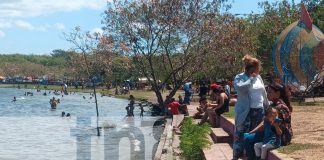 Foto: Familias llegaron al centro turístico Xiloá/TN8
