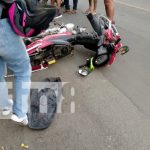 Alta velocidad provoca accidente de moto en San Jorge, Rivas Foto: Fuerte accidente de transito en Rivas/TN8