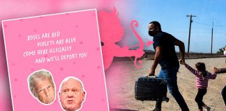 Foto: Tarjeta de San Valentín a migrantes ilegales /Cortesía