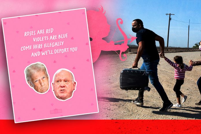Foto: Tarjeta de San Valentín a migrantes ilegales /Cortesía