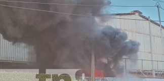 Foto: Incendio en una fábrica de Dolores, Carazo / TN8