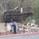 La vuelta El Jarro, en San Rafael del Sur, es escenario de aparatoso accidente Foto: Accidente con camión en la Vuelta El Jarro, San Rafael del Sur / TN8