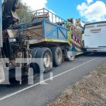 Accidente triple en carretera Juigalpa-Managua deja un herido Foto: Choque entre rastra y autobuses genera caos en la carretera Juigalpa-Managua/TN8