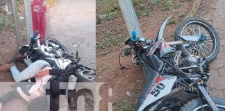 Foto: Joven de Carazo lesionado tras impactar contra un poste /TN8