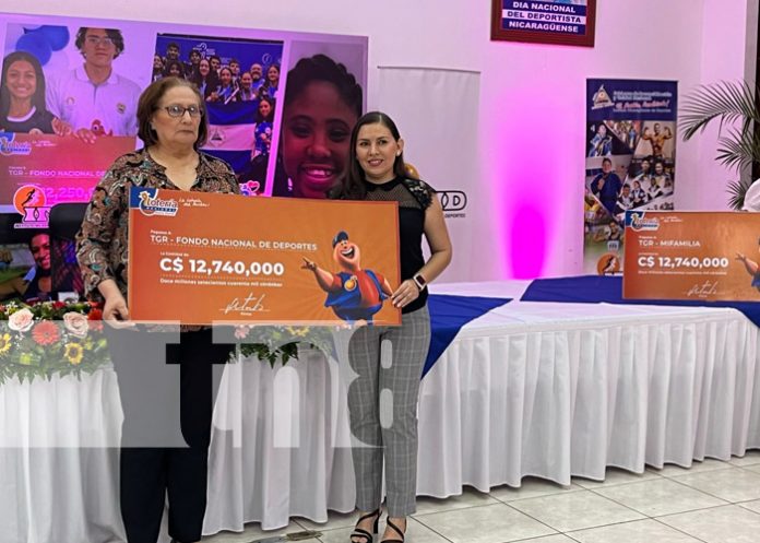 Foto: Lotería Nacional entrega utilidades al deporte y la familia en Nicaragua / TN8