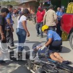 Por venir hablando por «cel» fue impactada por un motorizado en Estelí Foto: Accidente de tránsito en Estelí / TN8