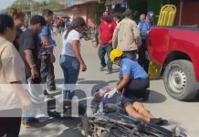 Por venir hablando por «cel» fue impactada por un motorizado en Estelí Foto: Accidente de tránsito en Estelí / TN8