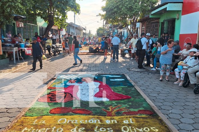 Foto: Arte, cultura y religiosidad se unen en Sutiaba con sus alfombras pasionarias/TN8