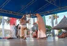 Foto: La Judea puesta en escena en la plaza de colores del puerto Salvador Allende/TN8