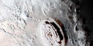 Foto: Erupción en Tonga /cortesía