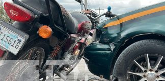 Foto: Motociclista impacta contra taxi en Juigalpa/TN8