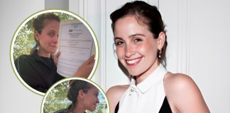 Foto: Natasha Dupeyrón emoción al recibir su certificado de preparatoria/cortesía