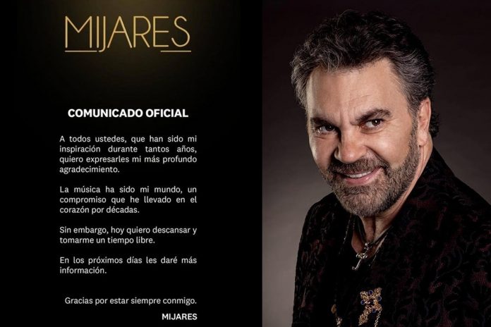 Foto: Mijares anuncia retiro temporal /Cortesía
