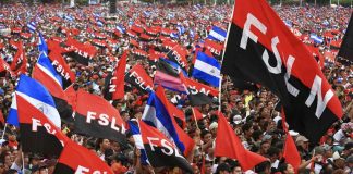 Foto: Banderas del FSLN en Nicaragua