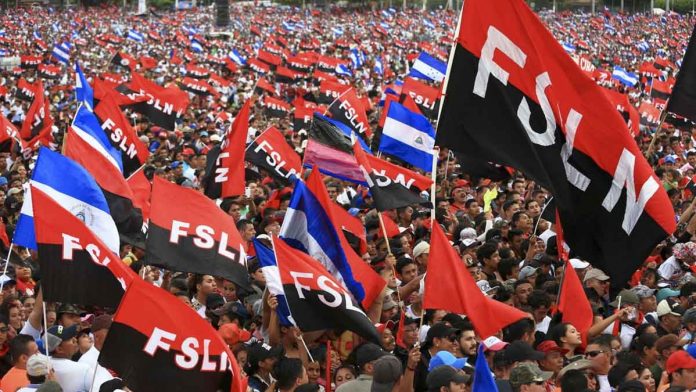 Foto: Banderas del FSLN en Nicaragua Foto: Banderas del FSLN en Nicaragua