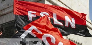 Foto: Banderas del FSLN en Nicaragua