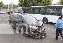 Foto: Triple colisión cerca de la Rotonda Universitaria en Managua, deja daños materiales/TN8