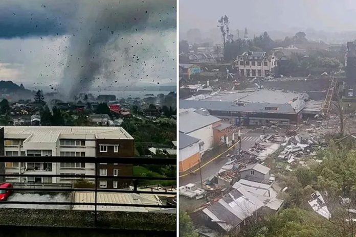 Foto: Tornado sorprende el sur de Chile /Cortesía