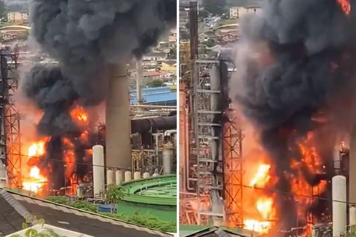 Foto: Explosión en la refinería más grande de Ecuador /Cortesía