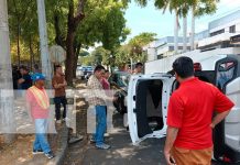¡Por no ver el alto! Accidente de tránsito deja heridos en Managua Foto: Irrespeto vial provoca triple choque en Managua/TN8