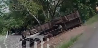 Foto: Otro accidente en el Triángulo Minero: camión cargado de ganado se da vuelta/TN8
