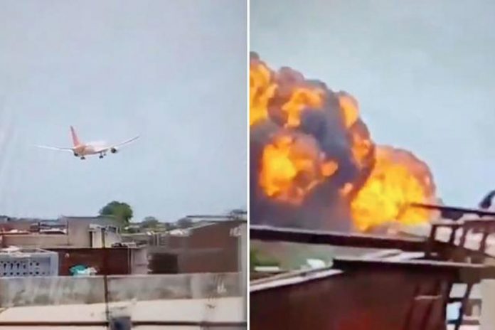 Foto: Captan el momento de la caída del avión en India /Cortesía