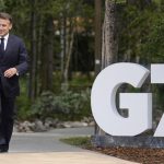 Foto: Macron desde el G7 /cortesía