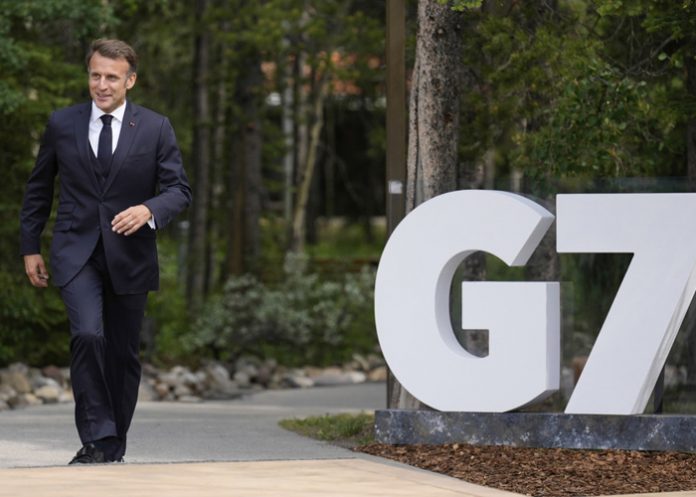Foto: Macron desde el G7 /cortesía