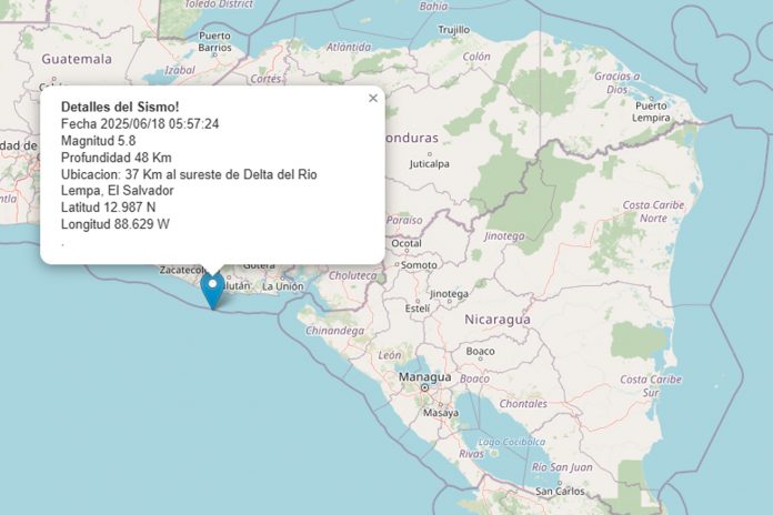 1 Foto:Sismo de 5.8 en El Salvador provoca alarma en Nicaragua/Cortesía