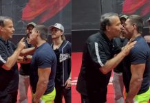 Foto: Alfredo Adame le planta un beso a Konan Big /Cortesía