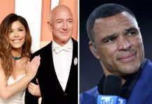 Foto: Lauren Sanchez, Jeff Bezos y Tony González. /cortesía