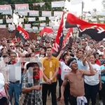 Militancia sandinista de Carazo toma las calles en caminata a San Gregorio Foto: Militancia sandinista en Carazo/TN8