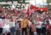 Militancia sandinista de Carazo toma las calles en caminata a San Gregorio Foto: Militancia sandinista en Carazo/TN8