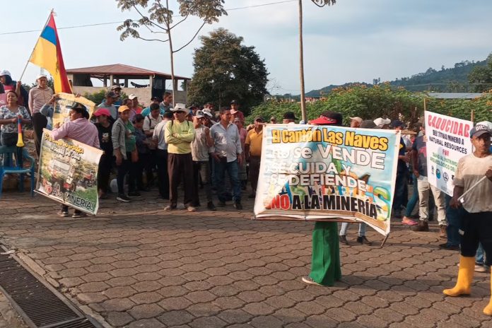 2 Foto: Rechazo ciudadano en Ecuador: masiva protesta en Las Naves contra proyecto minero / Cortesía