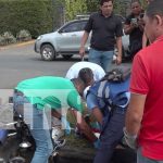 Mujer motociclista herida tras violento choque en Villa Fontana Foto: Imprudencia al volante provoca accidente en Villa Fontana/TN8