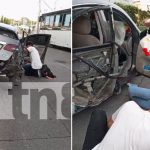 Managua: Exceso de velocidad y estallido de llanta causan accidente Foto: Managua: Exceso de velocidad y estallido de llanta causan accidente/ Cortesía