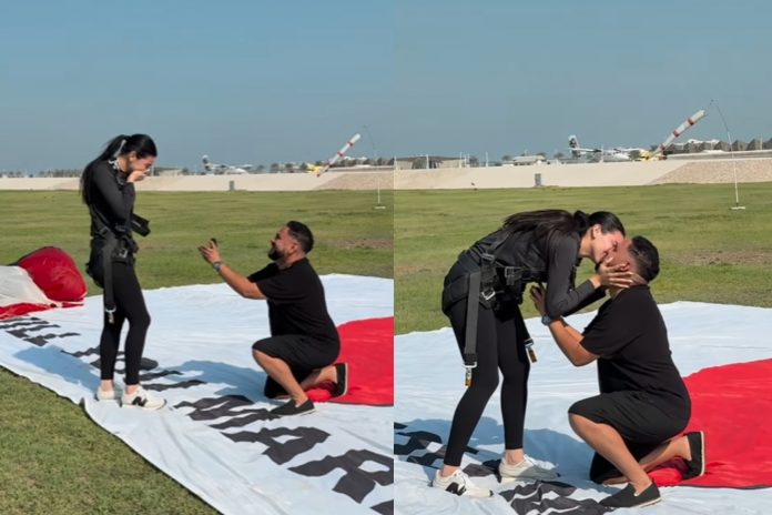 Foto: JR le pide matrimonio a Gladys Molina en Dubái/Cortesía Foto: JR le pide matrimonio a Gladys Molina en Dubái/Cortesía