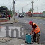 Foto: Reparación de calles en el barrio Cuba, Distrito II de Managua / TN8