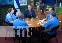 Foto: Estudio TN8 con autoridades del Ministerio del Interior de Nicaragua / TN8