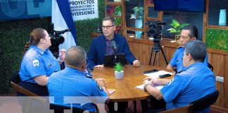 Foto: Estudio TN8 con autoridades del Ministerio del Interior de Nicaragua / TN8