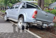 ¿Se cruzó un equino o iba muy ebria? Investigan accidente en Ometepe Foto: Accidente con camioneta en Ometepe / TN8