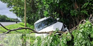 Foto: Vuelco en Carazo: Dormirse al volante por poco le cuesta la vida /TN8